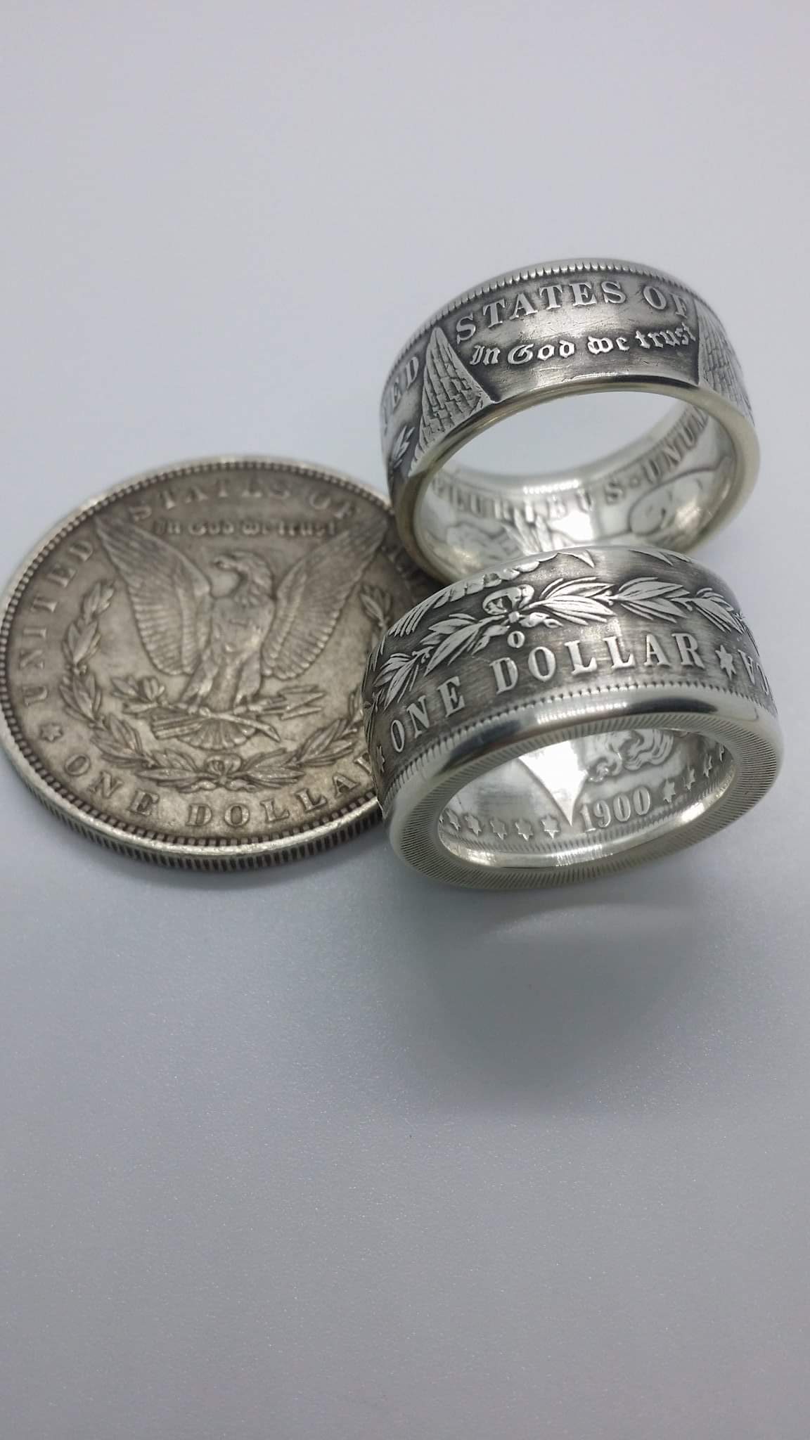 Morgan Silver Dollar Coin Rings. 90 Silver The U.S. Coin